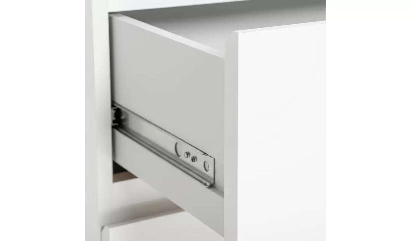Assembled Habitat Jenson 2 Drawer Bedside Table - White Gloss